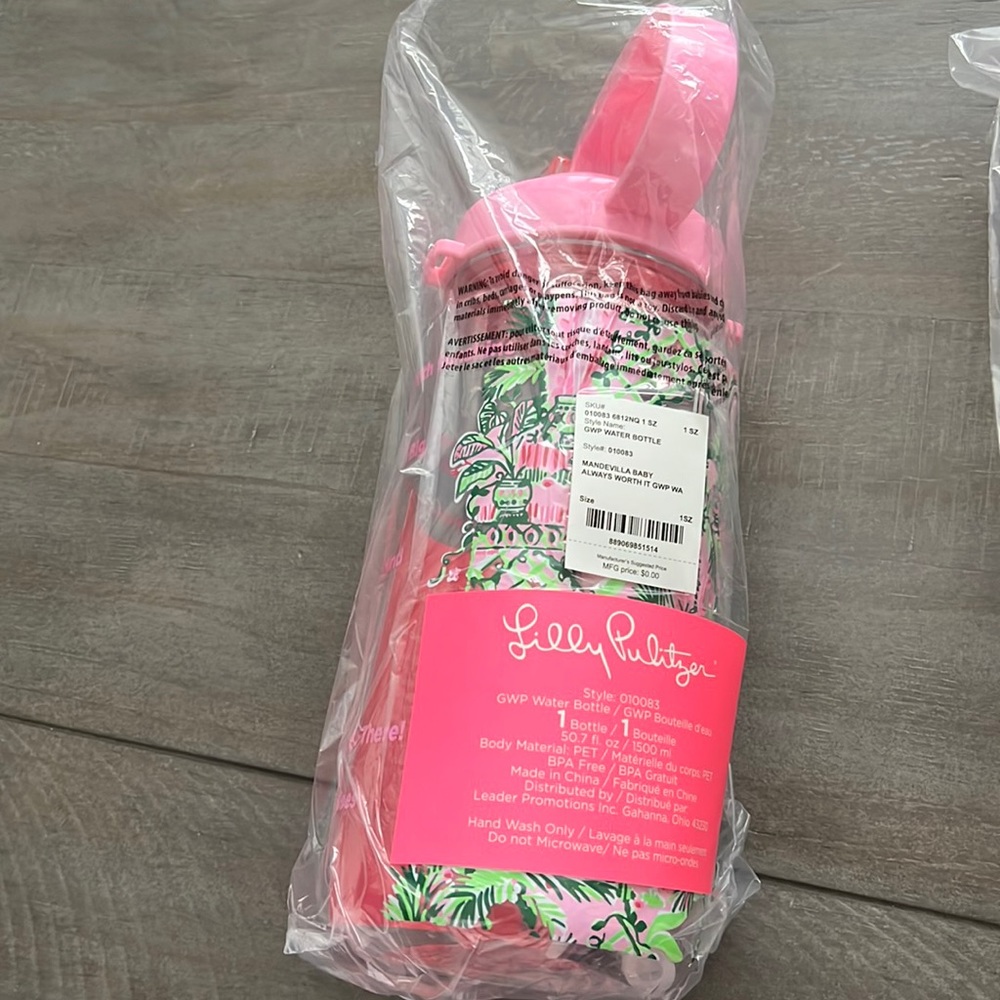 Lilly Pulitzer GWP Water Bottle-Always Worth It